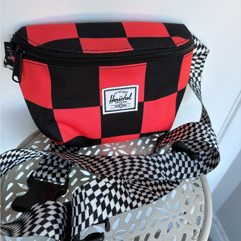 Herschel Supply Company Red and Black Checkered Belt Bag - Picture 2 of 5